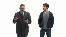 Old Apple vs. PC advert with a guy in a suit and a guy in a t-shirt