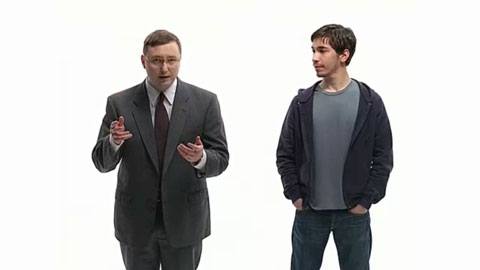 Actors being a PC and a Mac from the old TV advert