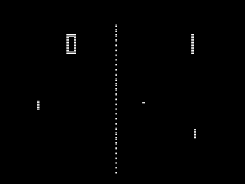 The old video game pong screenshot