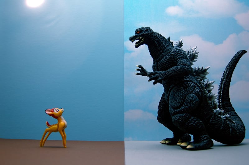 Photo of Bambi and Godzilla