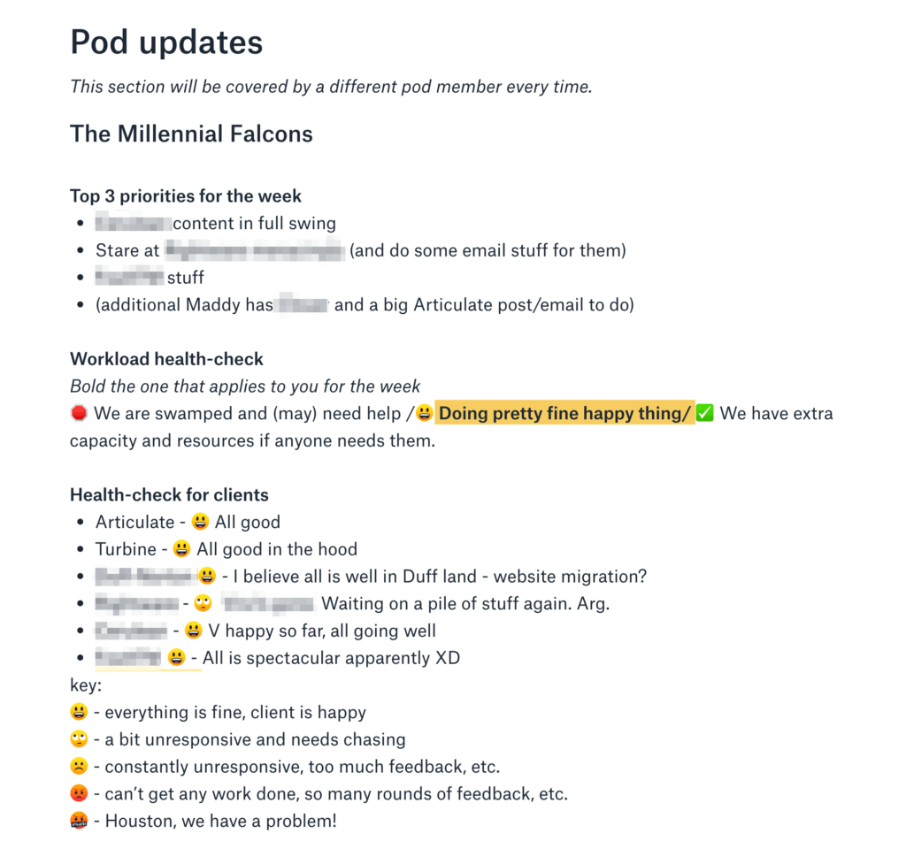 Example of weekly team update meeting minutes Example of weekly team update meeting minutes