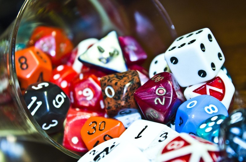 Many-sided D&D dice