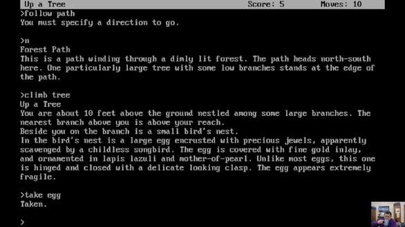 Screenshot of traditional Zork text adventure game